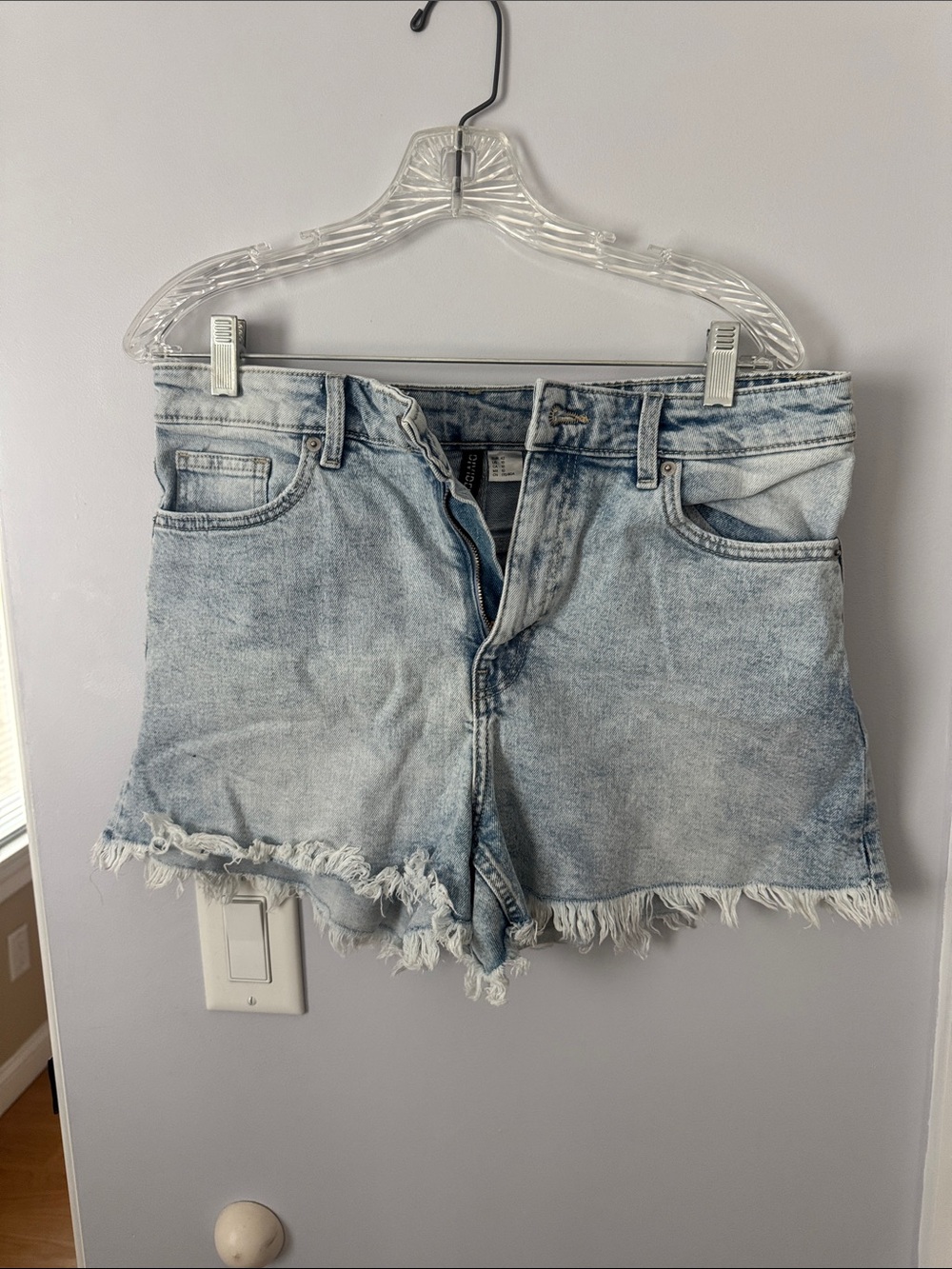 NWOT Divided Light Blue Frayed Hem Denim Shorts